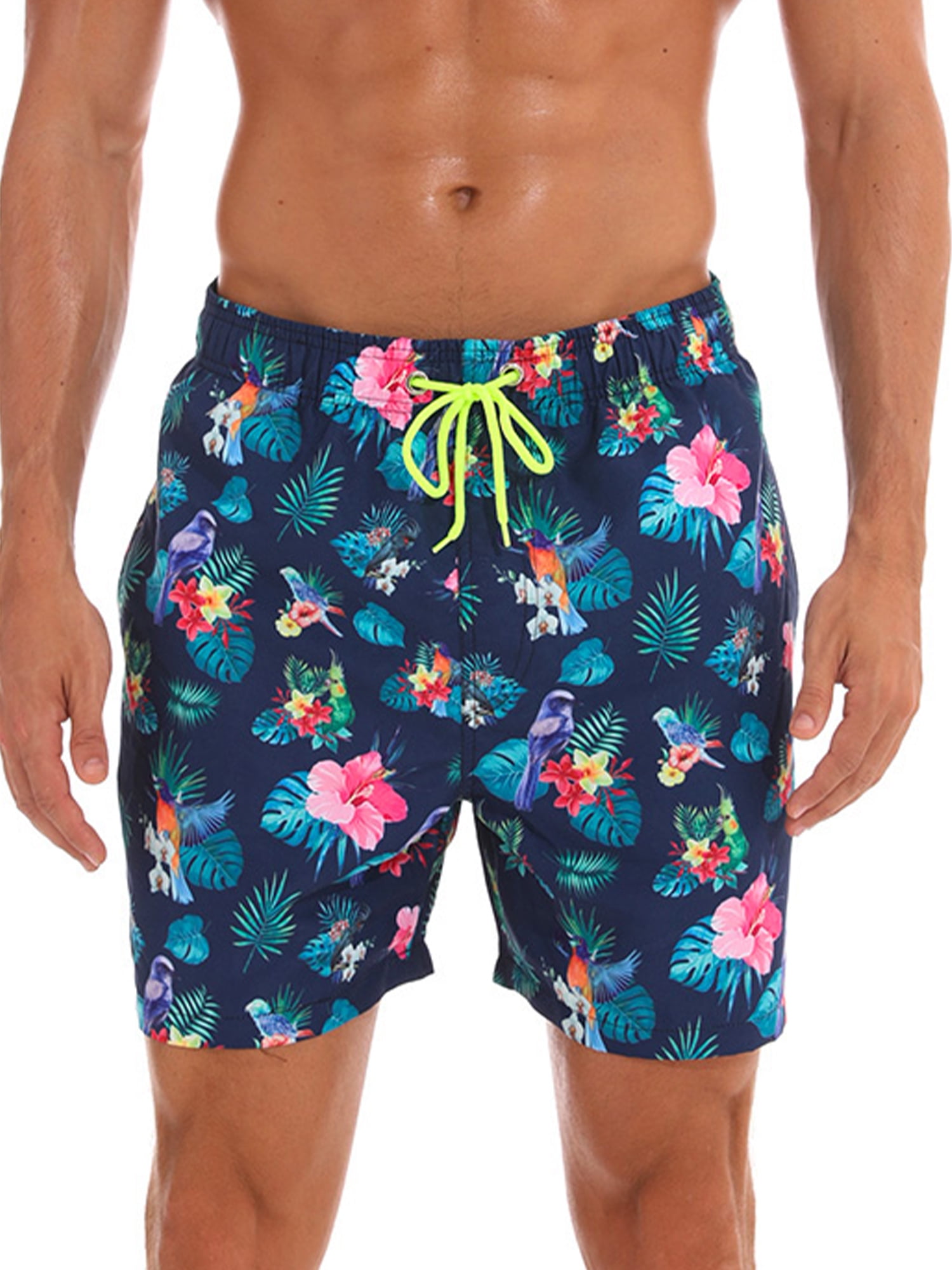 Star Sky Print Swim Trunks Summer Beach Shorts Pockets Boardshorts for Men