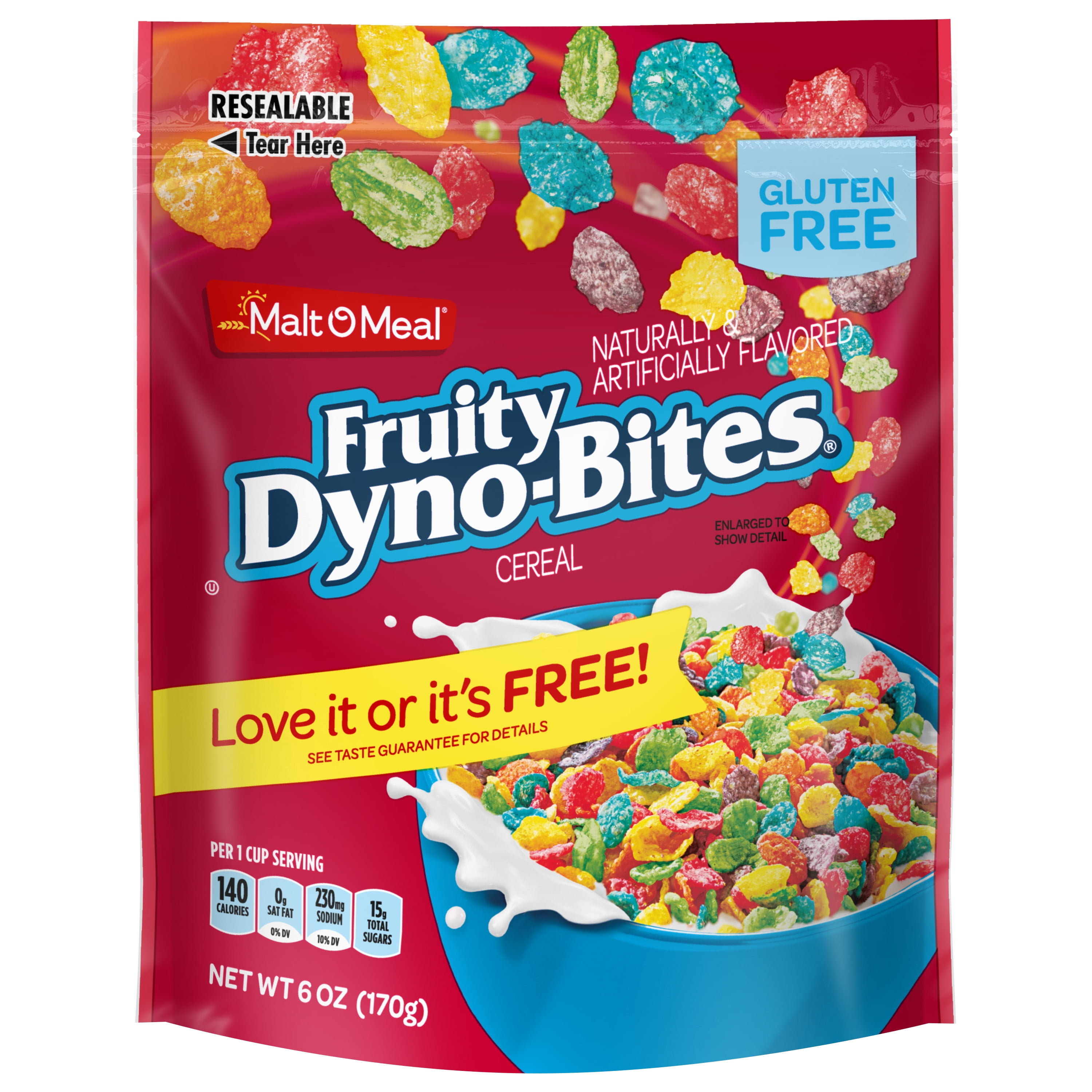 Malt-O-Meal Fruity Dyno Bites Cereal, Gluten Free Breakfast Cereal, 6 ...