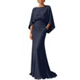 thumbnail image 2 of EliteGoogv Womens Shirt Dresses Short Sleeve Striped Patchwork Midi Dresses For Women Relaxed Loose Fit Summer Dresses Vacation Wedding Guest Dresses Navy, 2 of 6