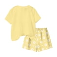 thumbnail image 6 of NAISIBABY Girls Floral Outfit Sets, Graphic Short Sleeve T-Shirt and Elastic Waist Shorts Kids Summer Fashion Clothes Yellow Size 4, 6 of 6