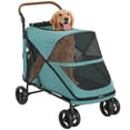 thumbnail image 1 of PawHut Dog Stroller Easy Fold Pet Stroller for Large Dogs Turquoise, 1 of 10