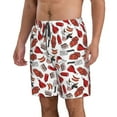 thumbnail image 2 of Naloa Red Food Men's Beach Shorts, Surfing shorts, Swim trunks, Quick Dry Swim Trunks for Surfing Beach Fun - Large, 2 of 9