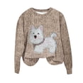 thumbnail image 2 of CLOISE Sweatshirt for Women Long Sleeve Raglan Sleeve Pullover Tops Paw Crew Neck Shirts Loose Trendy Fall Clothes Outdoor Khaki L, 2 of 4