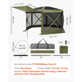 thumbnail image 4 of Up Gazebo Screen Tent 10x10 ft, 6-Sided Camping Canopy, Quick-Set Bite-Proof Shelter for 6-8 Person, Removable Top, Sun Protection, Backyard Patio, Green, 4 of 6