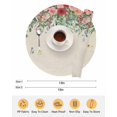 thumbnail image 6 of 15 Inch Round Placemats Set of 6, Watercolor Roses Non Slip Heat Insulation PP Table Mats, Spring Flowers Leaves Butterflies Beige Washable Place Mats for Kitchen Dining Party Table Decor, 6 of 7