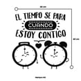 thumbnail image 2 of Vinil Decorativo Adhesivo P/Pared MarkProMX Negro Hogar 60x60cm PrevenShopMX Frase Amor El tiempo se para, 2 of 3