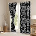 thumbnail image 3 of jejeloiu Damask Floral Pattern Blackout Curtains Set of 2 (52x84 Each),White Victorian Flower Window Curtains For Adult, 3 of 6
