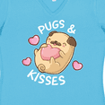 thumbnail image 4 of Inktastic Valentines Day Pugs and Kisses with Pink Hearts Women's V-Neck T-Shirt, 4 of 5