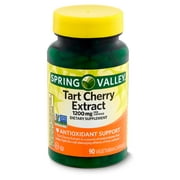 Spring Valley Tart Cherry Extract Antioxidant Support Dietary Supplement Vegetarian Capsules, 1,200 mg, 90 Count