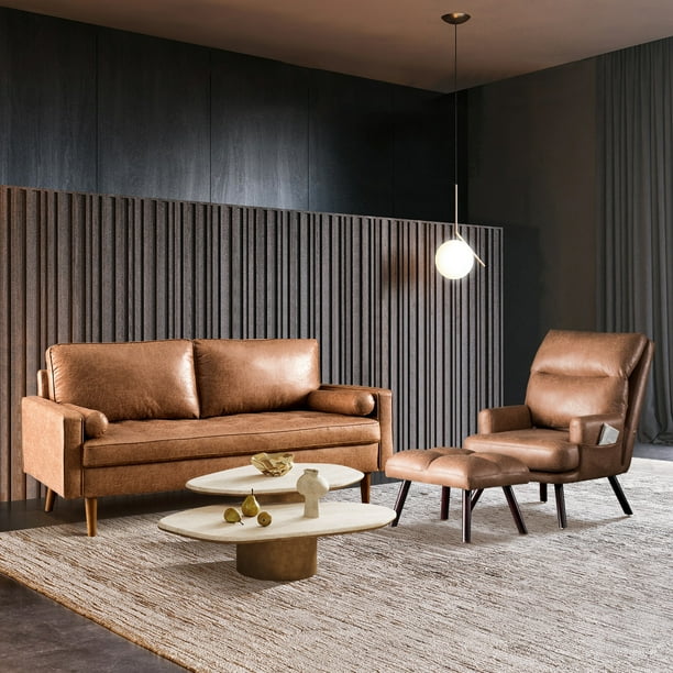 Ovios Furniture 69" Small Loveseat 2Seat Fabric Sectional Sofa with