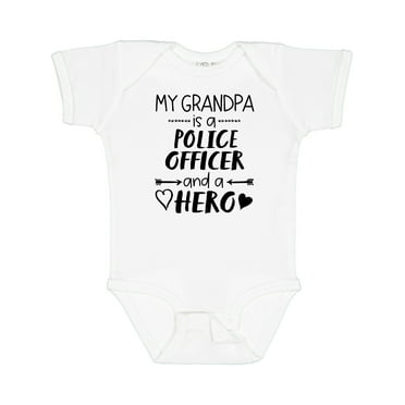 Inktastic My Grandpa is a Police Officer and a Hero Boys or Girls Baby Bodysuit