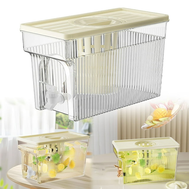 WHEANG Cold Kettle With Faucet In Refrigerator 3L Drink Container Plastic Beverage Dispenser Juice Water Pitcher Water Teapot Lemonade Bucket For Home
