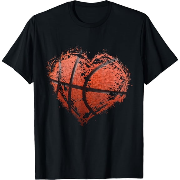 Basketball Heart Happy Valentine's Day Basketball Boys Kids T-Shirt