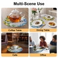 thumbnail image 2 of Summer Lemon Round 13 Inch Placemats Set of 4, Coastal Shells Pastoral Floral Farmhouse Wood HeatResistant Non Slip Place Mats for Dining Table, Wipeable Braided Kitchen Table Mats for Housewarming, 2 of 9