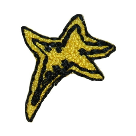 ID 1442 Lot of 3 Tiny Shooting Star Patch Night Sky Embroidered Iron On