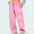 thumbnail image 2 of Valentine's Sweatpants for Women - Heart Print Joggers with Drawstring & Pockets Baggy Casual Sweat Pants Loose Fit Straight Leg Trousers Fashion Trendy Slacks Athletic Running Pant 2026, 2 of 6