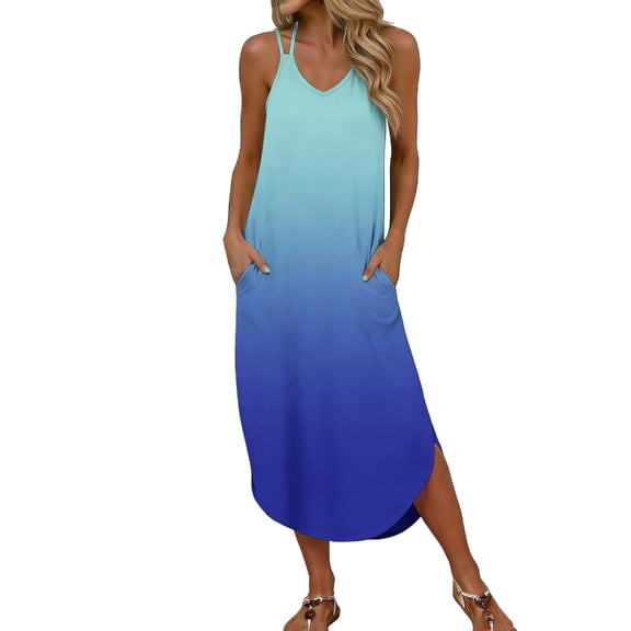 Aellinatey Women's Swimsuit Beach Cover Up Dress V Neck Swimwear A Line Bathing Suit Coverups with Pockets