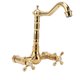 thumbnail image 3 of Grifo para fregadero, grifo dorado de 2 orificios y 2 manijas, latón G1/2 pulgadas, fácil instalación, a prueba de fugas, diseño Retro, grifo para lavabo, 3 of 10