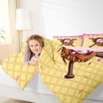 thumbnail image 3 of Castle Fairy Baseball Glove Bat King Bedding 7pcs, Ice Cream Drip King Bed in a Bag, Pink Brown Yellow,Pink Reversible, 3 of 7