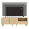thumbnail image 5 of 58" Century Modern TV Stand for 32-65 inch TVs, Light Wood TV Console with with Fluted Doors and Drawer, Entertainment Center with Storage for Living Room, Oak, 5 of 5