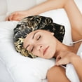 thumbnail image 6 of Rateoe Gold Rose Skull Pattern Silk Satin Hair Bonnet for Sleeping, Adjustable Sleep Cap Turban for Women , Curly Straight Hair Long Large Braid, 6 of 6