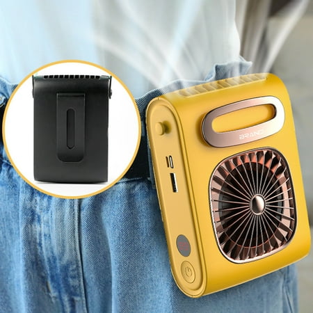 

2023 Summer Savings Clearance! WJSXC Portable Waist Fan 6000mAh Battery Personal Necklace Fan 2 In 1 USB Rechargeable Fan and Power Bank Small Cooling Fan Clip On Belt for Working Outdoor Yellow
