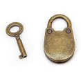 thumbnail image 4 of Set of 2 Vintage Antique Style Keyed Mini Padlock with Bronze Key (Bear), 4 of 5