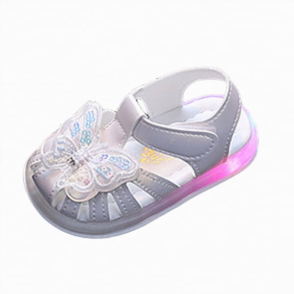 Duqingm Toddler Girl Summer Shoes Toddler Girls Jelly Sandals Soft Rubber Sole Closed Toe Summer Shoes Mary Jane Dress Princess Flat White,6