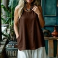 thumbnail image 5 of cocolona Linen Tank Tops for Women Summer Sleeveless Crew Neck Loose Shirts Casual Lightweight Solid Color Blouses, 5 of 7