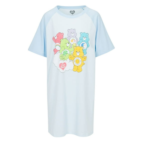 Care Bears Classic Women's Sleep Shirt Nightshirt Pajama, Blue, X-Small