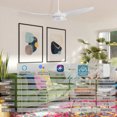 thumbnail image 5 of White Smart Ceiling Fan with Dimmable LED Light and 10-speed DC Motor for Home Bedroom, 5 of 11