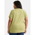 thumbnail image 4 of Terra & Sky Women’s Plus Size Tunic Tee with Short Sleeves, Sizes 0X-5X, 4 of 5
