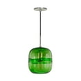 thumbnail image 1 of Jesco Éclairage PD407-GN-BN Pendentif Mini Lampe de Plafond à LED 8 Po. Nickel Brossé - Vert, 1 of 1