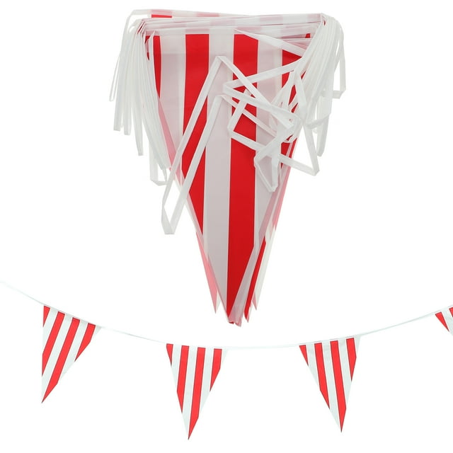1 Set Party Banner Circus Carnival Striped Bunting Flag Carnival Theme Party Decorations