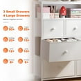thumbnail image 5 of EnHomee White Dresser for Bedroom with 7 Drawers & 2 Shelves TV Stand Dresser with Wooden Top and Metal Frame Tall Dressers & Chest of Drawers for Closets Bedroom, 5 of 9