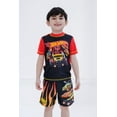 thumbnail image 4 of Hot Wheels Toddler to Big Kid Hot Wheels UPF 50+ Rash Guard and Swim Trunks Set, 2-pcs, Red/Black, 4 of 5