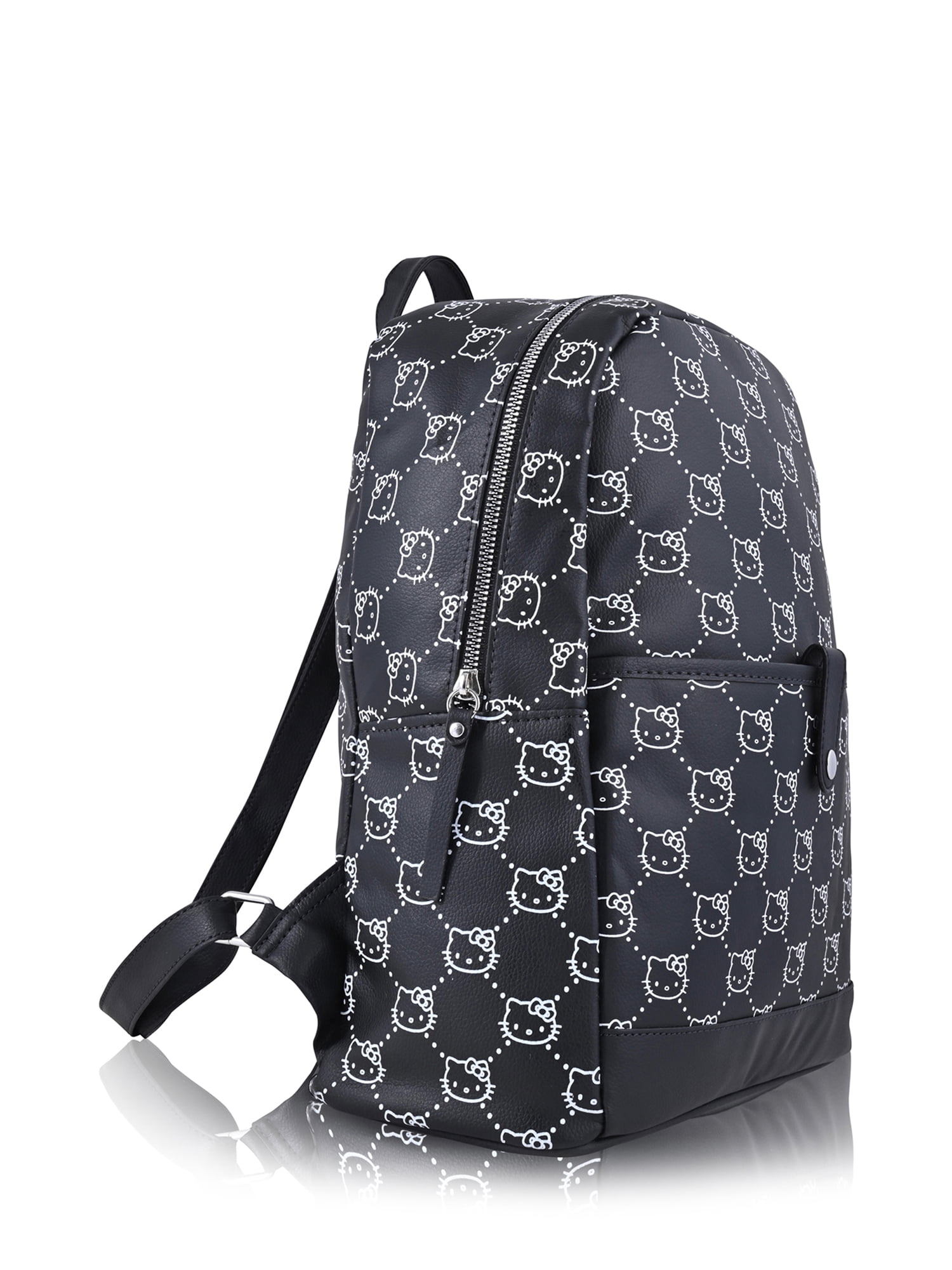 Sanrio Women's PU Mini Hello Kitty Pattern Backpack - Black