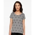 thumbnail image 2 of Code Five B03738545 Women Star Print Scoop Neck T-Shirt, Military Green Star - Large, 2 of 3
