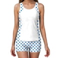 thumbnail image 3 of cocolona Two-Piece Tankini Swimsuits for Women Polka Print Sleeveless Modest Bathing Suit with Boyshorts Vacation Beach Swimwear, 3 of 6
