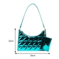 thumbnail image 3 of Bolso de mano para mujer, de piel sintética, acolchado, informal, para mujer, para niñas (verde), 3 of 8