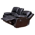 thumbnail image 3 of Vanity Art Modern Solid Bonded Leather Loveseat with Storage Console, Black, 3 of 3