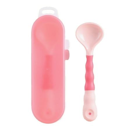 

ZPAQI Baby Bendable Silicone Spoon Toddlers Feeding Training Spoon Tableware BPA Free