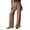 Brown, variant on Women's Solid Color Casual Slimming Casual Pants Solid Color Commuting Pants Sagging Elastic Waist Wide Leg Pants