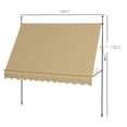 thumbnail image 3 of 10x4ft Patio Awning Retractable, Non-Screw Door/Window Canopy, UV Protection, Adjustable Angle, Beige, 3 of 9