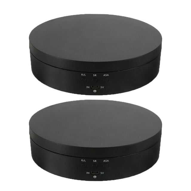 Paquete de 2 soportes de exhibición para tocadiscos, soporte de exhibición giratorio motorizado de 360 grados velocidades s para joye CUTICAT Soporte de exhibición giratorio 360