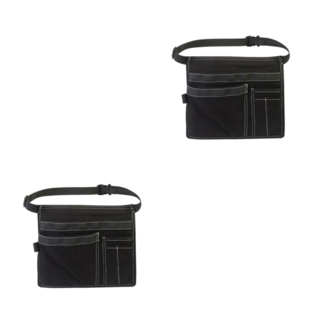 Riwesomey Bolsa para cinturón utilitaria con múltiples bolsillos Bolsa para cinturón utilitaria duradera y resistente a desgarros con bolsa negro 2Conjunto