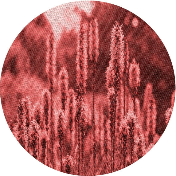 Ahgly Company Indoor Round Patterned Valentine Red Area Rugs, 7' Round