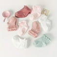 thumbnail image 2 of 5 Pairs Toddler Anti Slip Non Skid Socks Baby Little Girls Lace Flower Stripe Crew Socks, 2 of 9