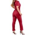 thumbnail image 4 of Traje Elástico de las Mujeres, Manga Corta Delgada Estirable Y Pantalones Cortos para Uso Casual Y Casero, Ligero Y Transpirable Vestido Suelto, 4 of 8