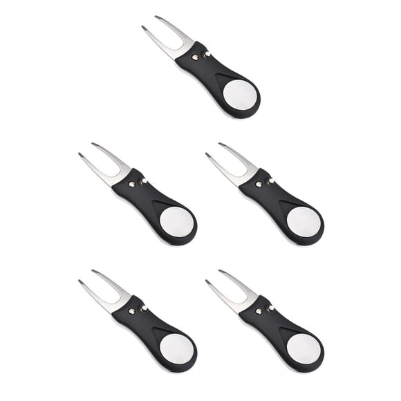 Eigraketly Golf Pitch Groove Remover Repair Fork Manual Pitchfork Mango de plástico Poner marcador de césped Quitar Reparación Negro Negro 5piezas Eigraketly CBP218357